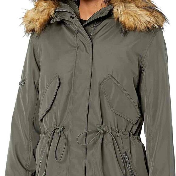 Urban Outfitters S13 NYC Military Moss Trapper Fur Hood Jacket Green Size Medium - Picture 4 of 11